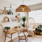 Load image into Gallery viewer, Country Retro Restaurant Chandelier Industrial Bamboo Braided Lantern