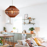 Load image into Gallery viewer, Country Retro Restaurant Chandelier Industrial Bamboo Braided Lantern