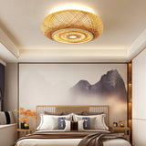 Load image into Gallery viewer, Bamboo Handcrafted Bedroom Flush Mount Light Fixture