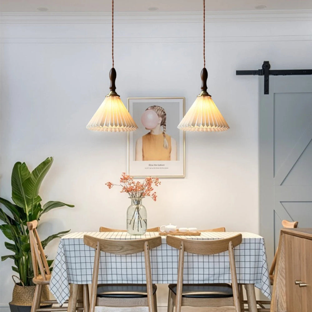 Pleated pendant shade discount