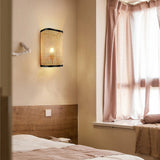 Load image into Gallery viewer, Minimalist Rectangular Wall Sconce Bamboo Single Bedroom Flush Mount Wall Light