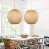 Load image into Gallery viewer, Rattan Pendant Lights Hand-Woven Boho Basket Lampshade