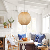 Load image into Gallery viewer, Rattan Pendant Lights Hand-Woven Boho Basket Lampshade