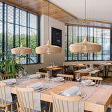 Load image into Gallery viewer, Natural Wood Pendant Lights Over Kitchen Island