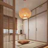 Load image into Gallery viewer, Sphere Bamboo Suspension Pendant Light