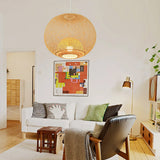 Load image into Gallery viewer, Sphere Bamboo Suspension Pendant Light