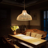 Load image into Gallery viewer, Rattan Woven Bowl Pendant Lights