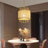 Load image into Gallery viewer, Rattan Lantern Ceiling Light Handwoven