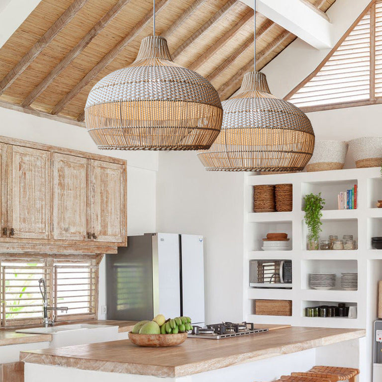 Rattan shop kitchen cupboards