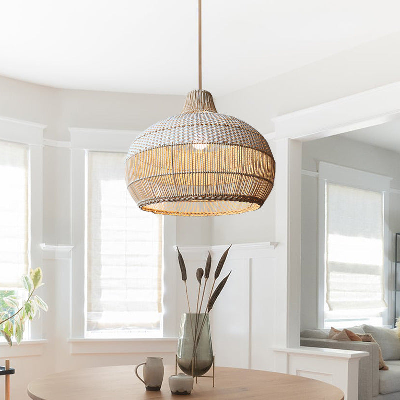 Demolights Pendant Lighting Handwoven Rattan Kitchen Island Wicker Lamp ...