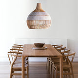 Load image into Gallery viewer, White Rattan Pendant Light Woven Rattan Lampshade