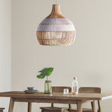 Load image into Gallery viewer, White Rattan Pendant Light Woven Rattan Lampshade