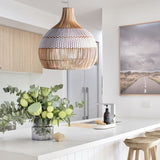 Load image into Gallery viewer, White Rattan Pendant Light Woven Rattan Lampshade