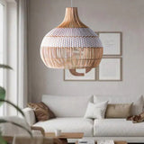 Load image into Gallery viewer, White Rattan Pendant Light Woven Rattan Lampshade