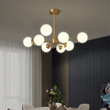 Load image into Gallery viewer, 8-light Sputnik Gold Chandelier Brass Ceiling Light