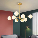 Load image into Gallery viewer, 8-light Sputnik Gold Chandelier Brass Ceiling Light