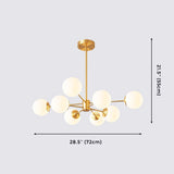 Load image into Gallery viewer, 8-light Sputnik Gold Chandelier Brass Ceiling Light