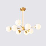 Load image into Gallery viewer, 8-light Sputnik Gold Chandelier Brass Ceiling Light