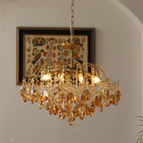 Load image into Gallery viewer, Retro Crystal Chandelier Sumptuous Romantic Amber Pendant Light