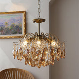 Load image into Gallery viewer, Retro Crystal Chandelier Sumptuous Romantic Amber Pendant Light