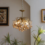 Load image into Gallery viewer, Retro Crystal Chandelier Sumptuous Romantic Amber Pendant Light