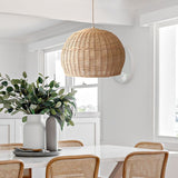 Load image into Gallery viewer, Wicker Farmhouse Woven Pendant Light