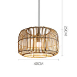 Load image into Gallery viewer, Lantern Shape Bamboo Pendant Light