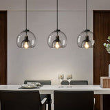 Load image into Gallery viewer, Black Spherical Glass Pendant Light