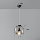 Load image into Gallery viewer, Black Spherical Glass Pendant Light