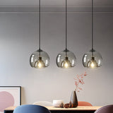 Load image into Gallery viewer, Black Spherical Glass Pendant Light