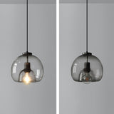 Load image into Gallery viewer, Black Spherical Glass Pendant Light