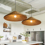 Load image into Gallery viewer, Wicker Cone Lamp Shade Hanging Rattan Pendant Light