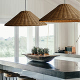 Load image into Gallery viewer, Wicker Cone Lamp Shade Hanging Rattan Pendant Light
