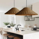 Load image into Gallery viewer, Wicker Cone Lamp Shade Hanging Rattan Pendant Light