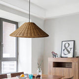 Load image into Gallery viewer, Wicker Cone Lamp Shade Hanging Rattan Pendant Light
