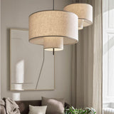 Load image into Gallery viewer, Modern Fabric Shade Pendant Lights Cylinder Shape