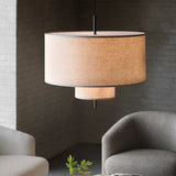 Load image into Gallery viewer, Modern Fabric Shade Pendant Lights Cylinder Shape