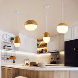 Load image into Gallery viewer, Wooden 1 Light Nut Shaped Pendant Light
