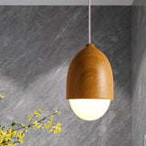 Load image into Gallery viewer, Wooden 1 Light Nut Shaped Pendant Light