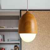 Load image into Gallery viewer, Wooden 1 Light Nut Shaped Pendant Light