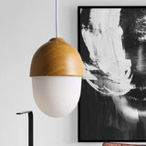 Load image into Gallery viewer, Wooden 1 Light Nut Shaped Pendant Light