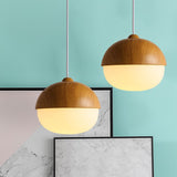 Load image into Gallery viewer, Wooden 1 Light Nut Shaped Pendant Light