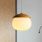 Load image into Gallery viewer, Wooden 1 Light Nut Shaped Pendant Light