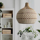 Load image into Gallery viewer, Natural Rattan Woven White Pendant Light