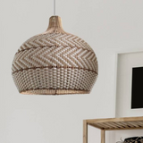 Load image into Gallery viewer, Natural Rattan Woven White Pendant Light