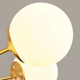 Load image into Gallery viewer, 12-Light Golden Molecular Shaped Chandelier Lamp White Glass Ball Shade
