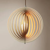 Load image into Gallery viewer, Handcrafted Wood Round Globe Pendant Lampshade