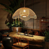 Load image into Gallery viewer, Bamboo Woven Flower Hanging Lighting Wicker Pendant Light