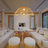 Load image into Gallery viewer, Bamboo Woven Flower Hanging Lighting Wicker Pendant Light