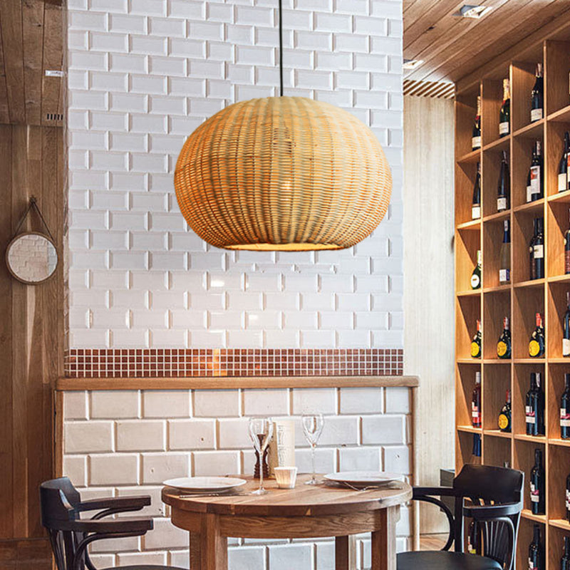 Demolights Pendant Lights Round Wicker Rattan Basket Pendant Light ...
